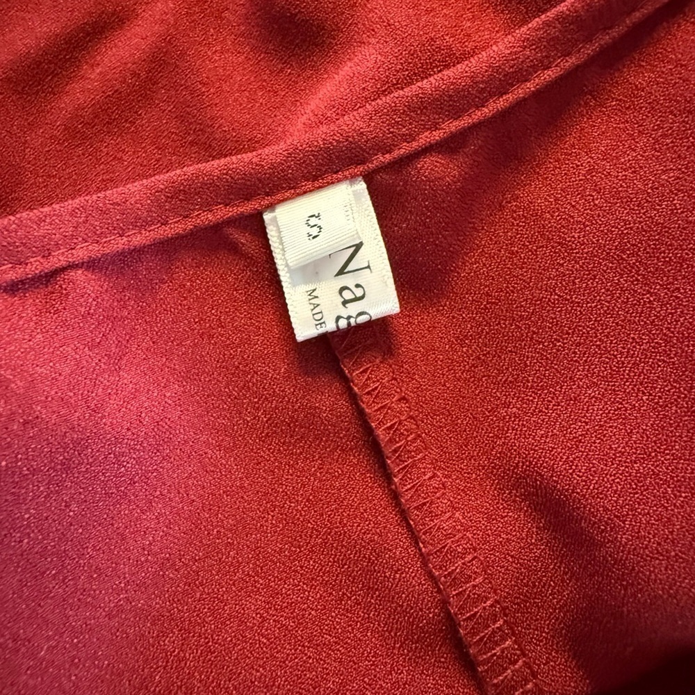 Nagoo Women’s Burgundy Red Ruffled Wrap Dress Size S - Picture 11 of 13